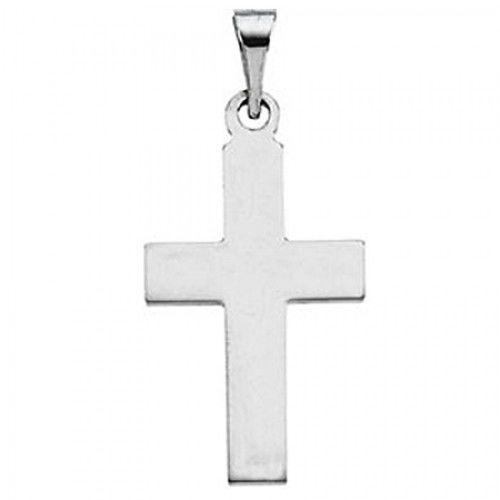 14k White Gold Graceful Cross Pendant - 0.8 Grams