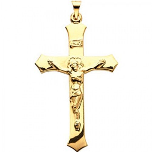 Holy 14k Yellow Gold Crucifix Pendant - 4.1 Grams
