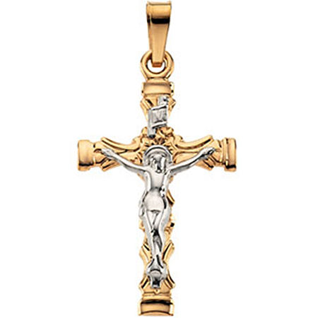 Devout 14k Yellow Gold Crucifix Pendant - 2.6 Grams