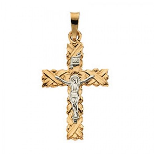 Spiritual 14k Yellow Gold Crucifix Pendant - 1.6 Grams