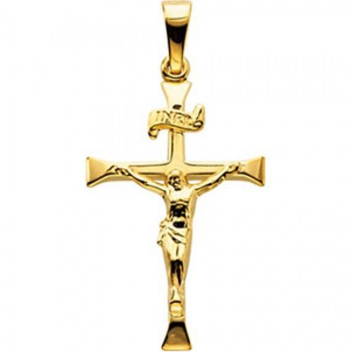 Holy 14k Yellow Gold Crucifix Pendant - 1.5 Grams