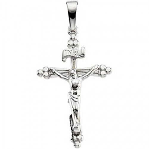 Reverent 14k White Gold Crucifix Pendant - 1.6 Grams