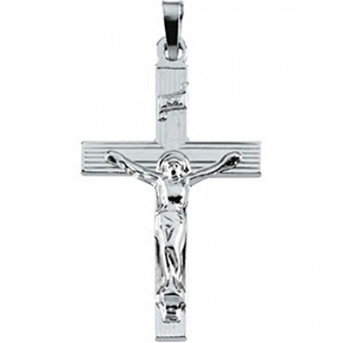 Humble 14k White Gold Crucifix Pendant - 3 Grams