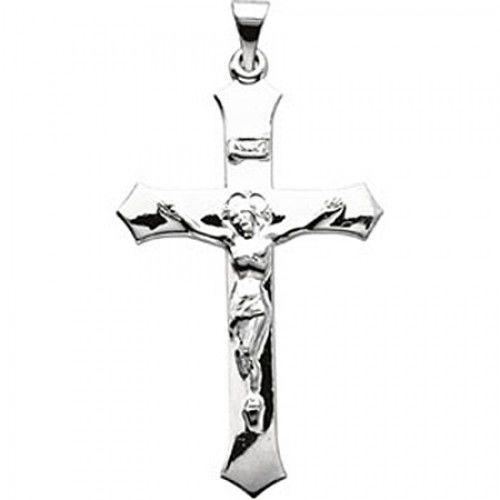 Holy 14k White Gold Crucifix Pendant - 4.2 Grams