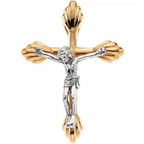 Devout 14k White Gold Crucifix Pendant - 5.9 Grams