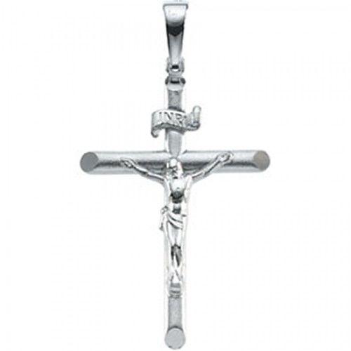 Spiritual 14k White Gold Crucifix Pendant - 2 Grams