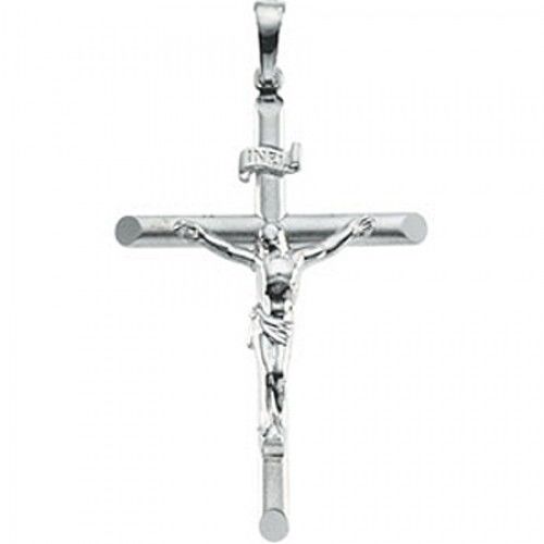 Prayerful 14k White Gold Crucifix Pendant - 2.5 Grams