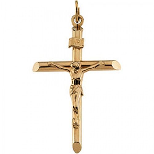 Graceful Yellow Gold Fill Crucifix Pendant - 10.5 Grams