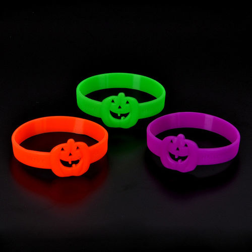 7"" Neon Jack-O-Lantern Bracelet Case Pack 12