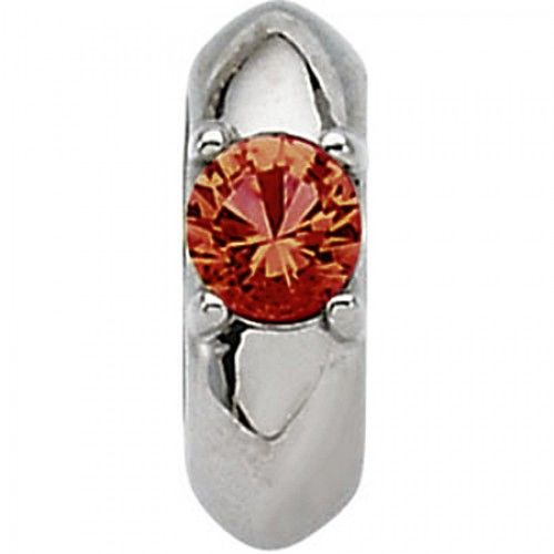 Exquisite Garnet Cz Ring Pendant in 14k White Gold