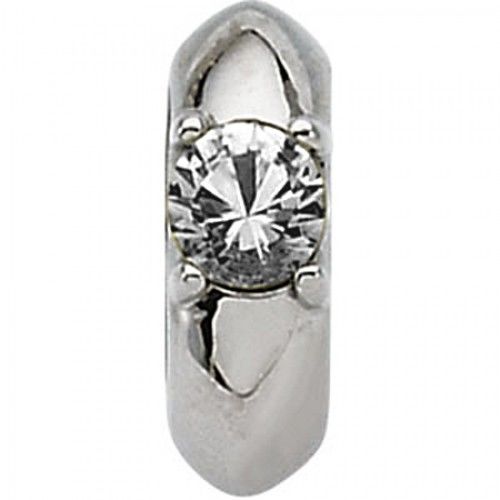 Gorgeous Cubic Zirconia Ring Pendant in 14k White Gold