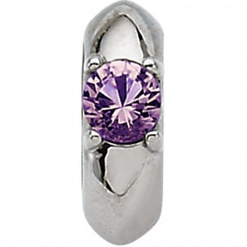 Stunning Alexandrite Cz Ring Pendant in 14k White Gold