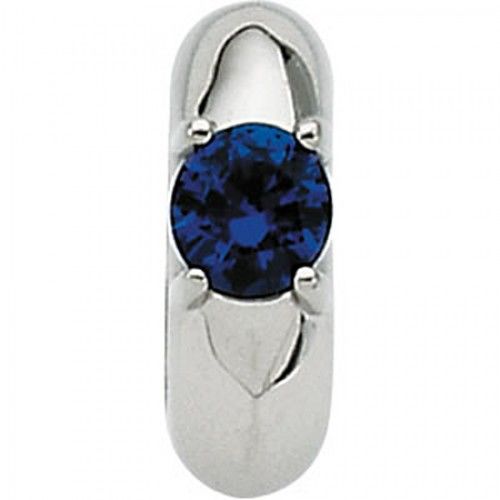 Lovely Sapphire Cz Ring Pendant in 14k White Gold New