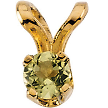 Ravishing Child'S Peridot Cz Pendant in 14k Yellow Gold
