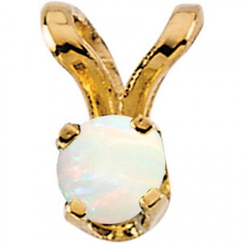 Fetching Child'S Opal Cz Pendant in 14k Yellow Gold