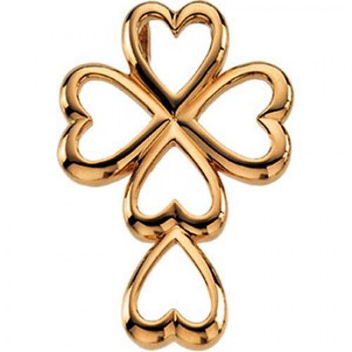 28mm Cross Pendant in 14k Yellow Gold - Men & Ladies