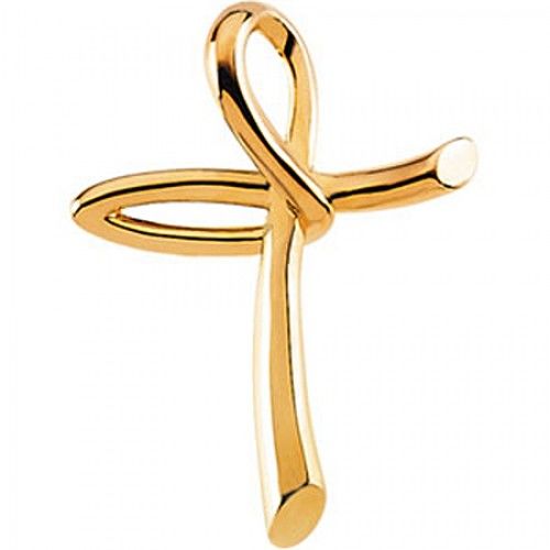 26mm Cross Pendant in 14k Yellow Gold - Gentlemen & Ladies
