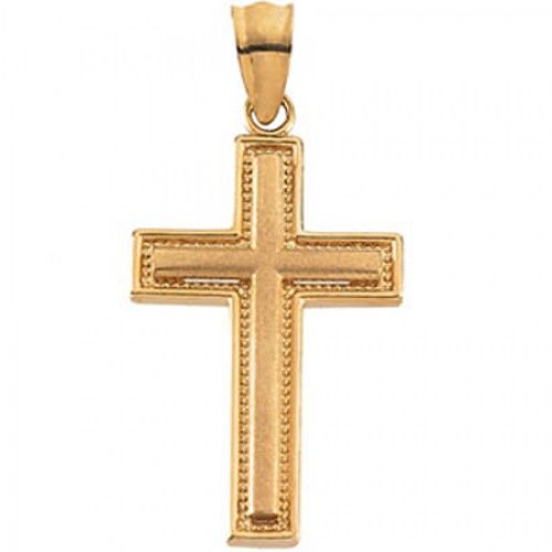 20mm Cross Pendant in 14k Yellow Gold - Men & Ladies