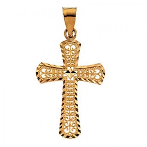 21mm Cross Pendant in 14k Yellow Gold - Men & Ladies