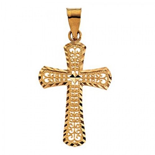 33mm Cross Pendant in 14k Yellow Gold - Gentlemen & Ladies