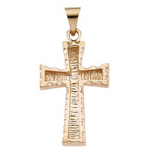 23mm Cross Pendant in 14k Yellow Gold - Men & Ladies