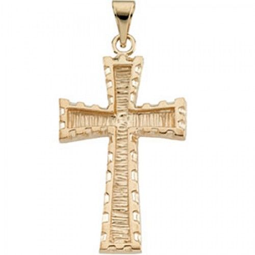 30mm Cross Pendant in 14k Yellow Gold - Men & Ladies