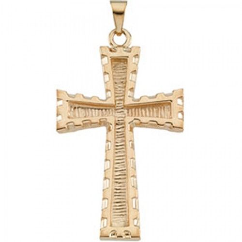 34mm Cross Pendant in 14k Yellow Gold - Gentlemen & Ladies
