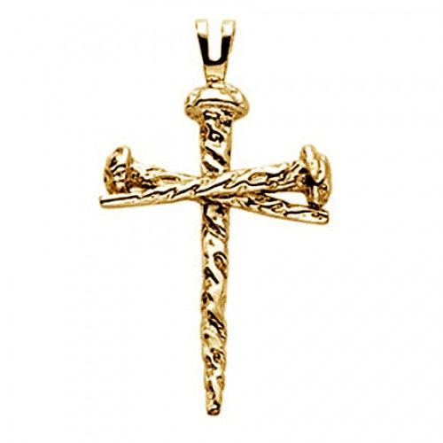 Cross Pendant in 14k Yellow Gold For Men & Ladies - 34mm