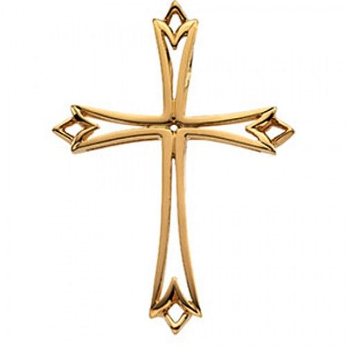 42mm Cross Pendant in 14k Yellow Gold - Men & Ladies