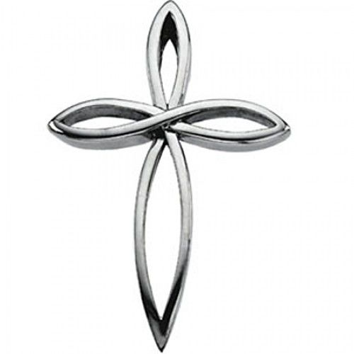 36mm Cross Pendant in 14k White Gold - Gentlemen & Ladies