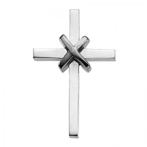 27mm Cross Pendant in 14k White Gold - Men & Ladies