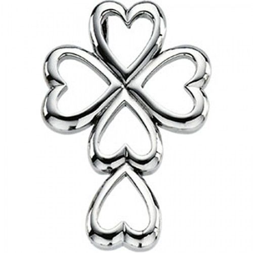 28mm Cross Pendant in 14k White Gold - Men & Ladies
