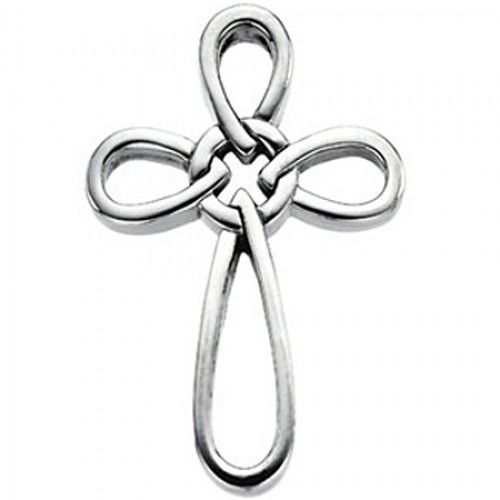 34mm Cross Pendant in 14k White Gold - Men & Ladies
