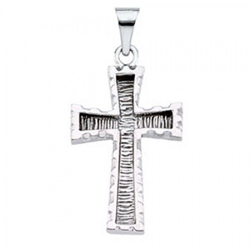 23mm Cross Pendant in 14k White Gold - Men & Ladies