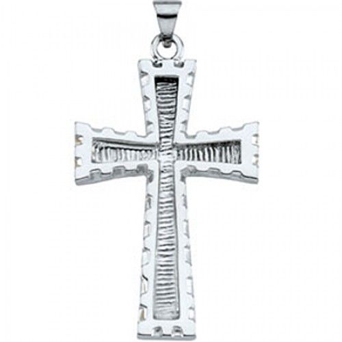 34mm Cross Pendant in 14k White Gold - Gentlemen & Ladies