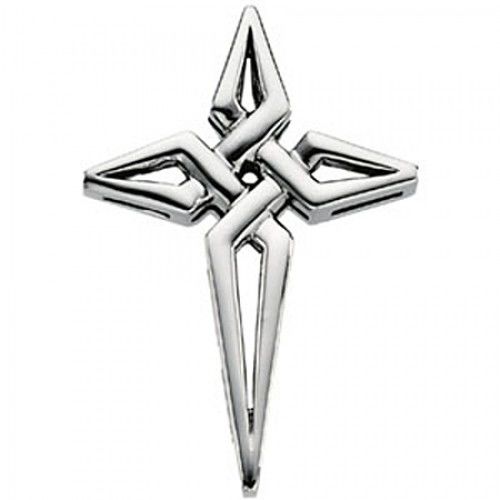 29mm Cross Pendant in 14k White Gold - Men & Ladies