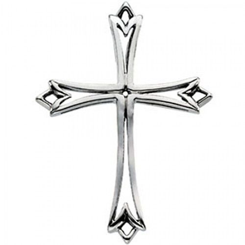 42mm Cross Pendant in 14k White Gold - Men & Ladies