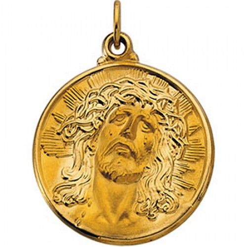 Jesus Ecce Homo Pendant - 14k Yellow Gold - 21.00 Mm