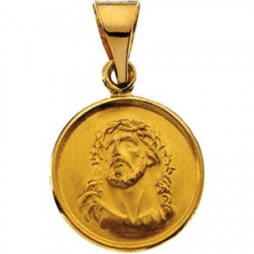 Jesus Ecce Homo Medal - 18k Yellow Gold - 24.50 Mm