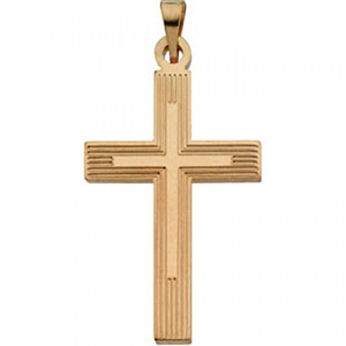 Cross Pendant - 14k Yellow Gold - 25.00 X 16.00 Mm