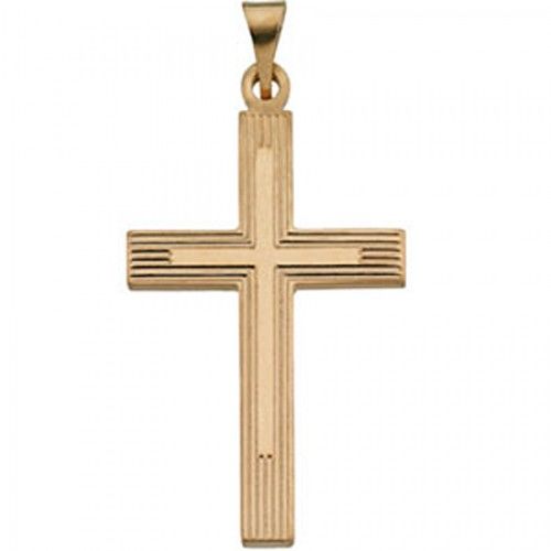 Cross Pendant - 14k Yellow Gold - 29.00 X 19.00 Mm