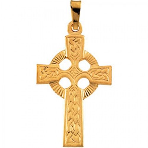 Celtic Cross Pendant - 14k Yellow Gold - 24.00 Mm