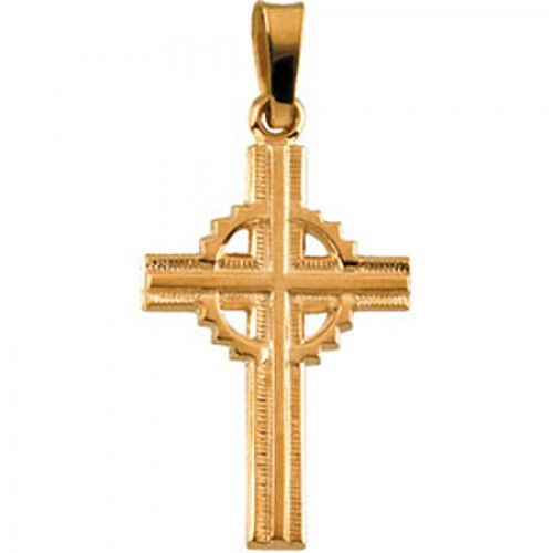 Cross Pendant - 14k Yellow Gold - 19.00 X 13.00 Mm