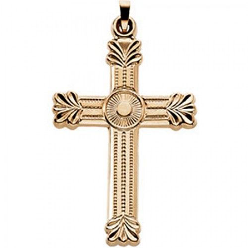 Cross Pendant - 14k Yellow Gold - 38.00 X 27.00 Mm