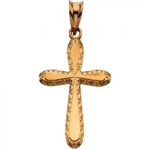 Cross Pendant - 14k Yellow Gold - 22.00 X 14.00 Mm