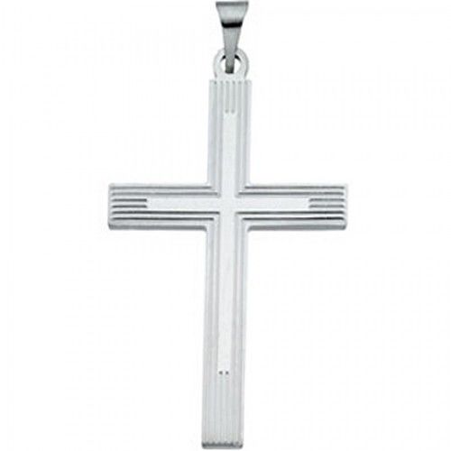 Cross Pendant - 14k White Gold - 32.00 X 21.00 Mm