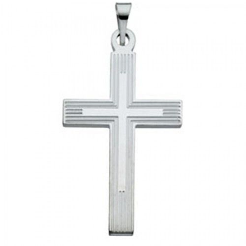 Cross Pendant - 14k White Gold - 25.00 X 16.00 Mm