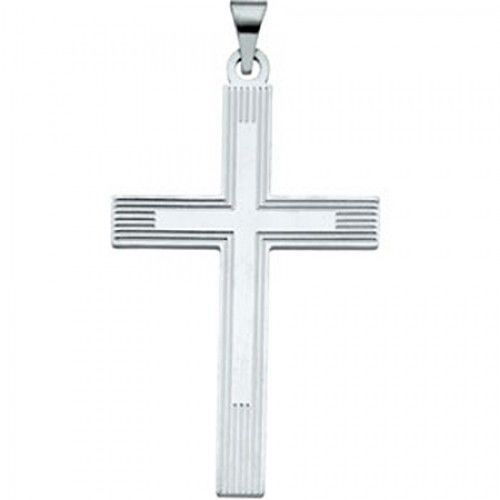 Cross Pendant - 14k White Gold - 39.00 X 26.00 Mm