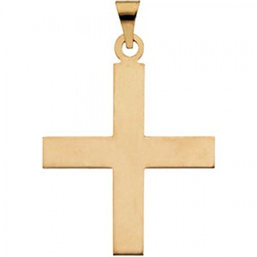 14k Yellow Gold Greek Cross Pendant - 27.50 X 25.00mm