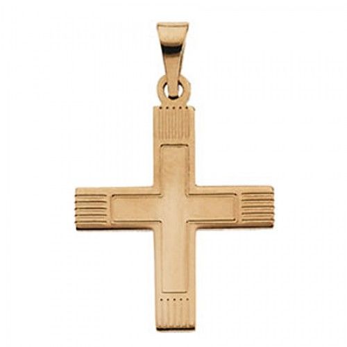 14k Yellow Gold Greek Cross Pendant - 14.00mm X 15.50mm